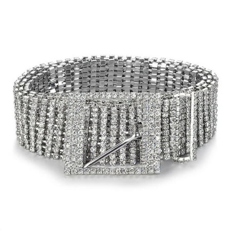 Women Shiny Belt Waist Chain Crystal Diamond Waistband Full Rhinestone Luxury Ladies Waist Charm Belt S