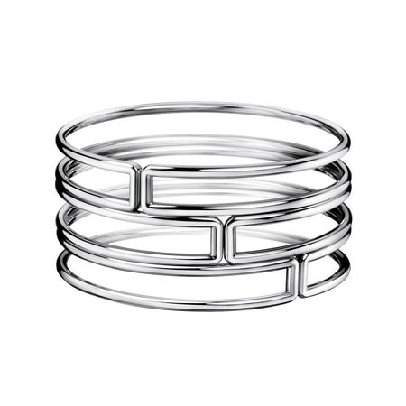 Calvin Klein Flat Front - Calvin Klein Modern Silver 7.5 inches Bracelet KJ73AB01010S
