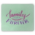 thumbnail image 1 of Family Mouse Pad, Classical Polka Dots Background Creative Lettering Words About Family, Rectangle Non-Slip Rubber Mousepad, Purple Violet Mint Green, by Ambesonne, 1 of 2