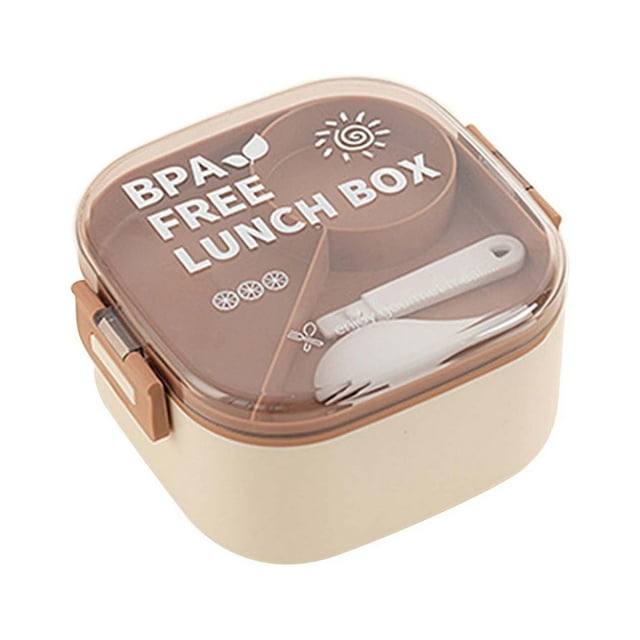 Boîte à Lunch Étanche à Double Couche pour Bureau et École, Récipient Alimentaire Micro-Ondable avec Compartiments pour Adultes et Enfants