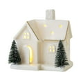 thumbnail image 2 of Desktop Ornament White Christmas Houses Light Up Ceramic Miniature Christmas Village Houses Accessories LED Lighted Tabletop Paintable House Figurines Battery Operated DIY Home Decor Gift, 2 of 7