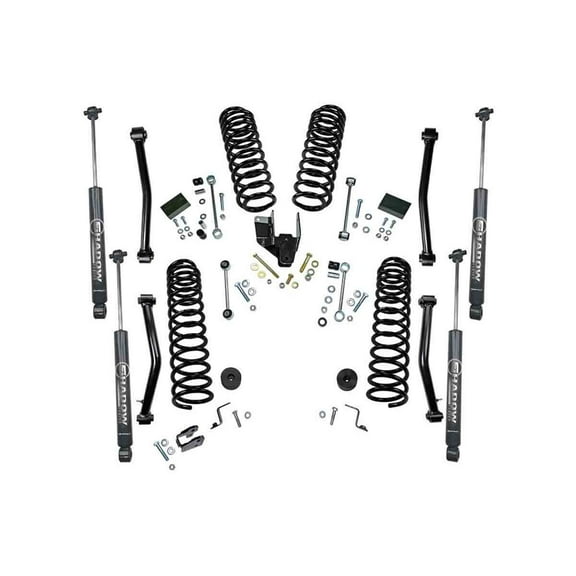 Superlift | K192 | 4" Lift Kit - Complete Lift Kit with Front & Rear Superlift Shadow Series Shocks and Lower Link Arms | Fits 2018-2024 Jeep Wrangler 4 Door