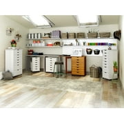 Adeptus Original Roll Cart, Solid Wood, 6 Drawer Roll Cart, White (13.4 L x 15.4 W x 25.4 H)