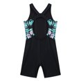thumbnail image 4 of Zaldita Girls Boyleg Swimsuit Sleeveless Open Back Bathing Suit Quick Drying Wetsuit Summer Sunsuit Pink Lily&Black 14, 4 of 6