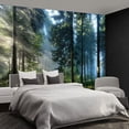 thumbnail image 2 of - Nature Forest Tree Mural Woodland Landscape Backgrounds Cottage Jungle Wallpaper Extra Large Wall murals for Bedroom Living Room（not Peel and Stick）-, 2 of 3