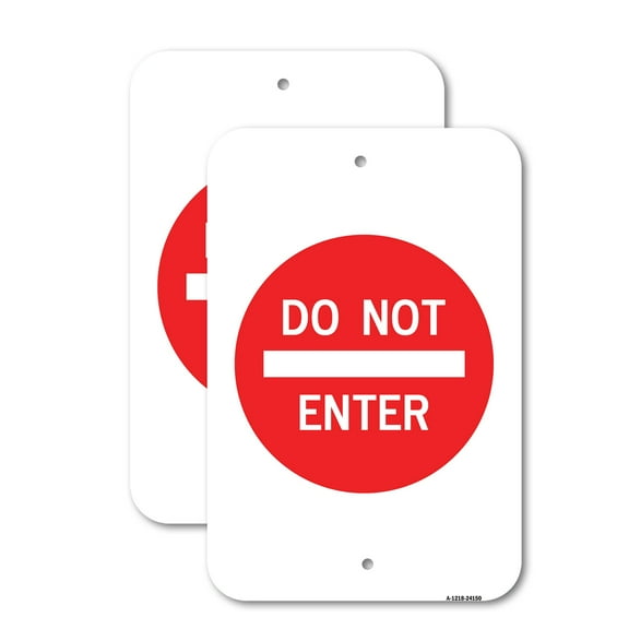 (2 Pack) Do Not Enter | 12" X 18" Heavy-Gauge Aluminum Sign | Rust Free Aluminum, Weather Resistant, Waterproof, Fade Resistant, 2 Pre-drilled Holes