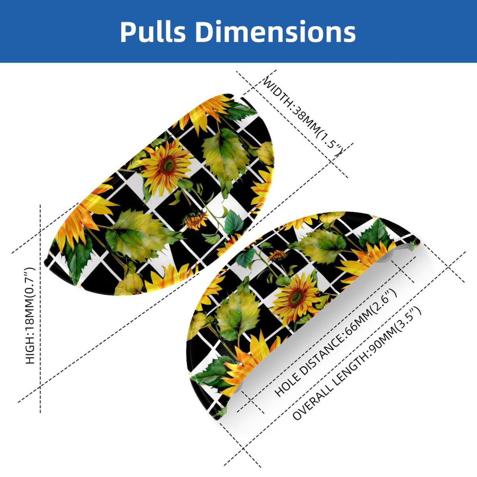 PhooArto 6 Pcs Cup Drawer Pulls, Geometry Sunflower Pattern Shell Shape Handles Cabinet Knobs for Dresser Cupboard Closet Wardrobe with Screws