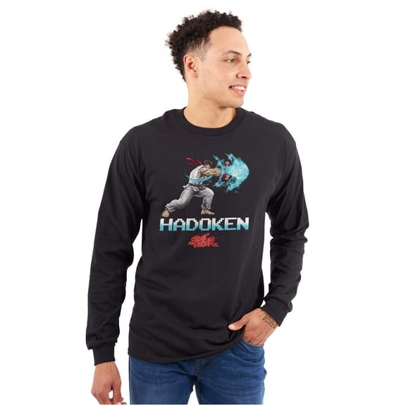 Street Fighter Hadoken Gamer Long Sleeve TShirt Men Women Brisco Brands S