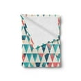 thumbnail image 2 of Geometric Soft Flannel Fleece Blanket, Abstract Triangles Hexagons Soft Colors Modern Artwork Cubism Inspired, Cozy Plush for Indoor and Outdoor Use, 50" x 70", Turquoise Teal Coral, by Ambesonne, 2 of 5