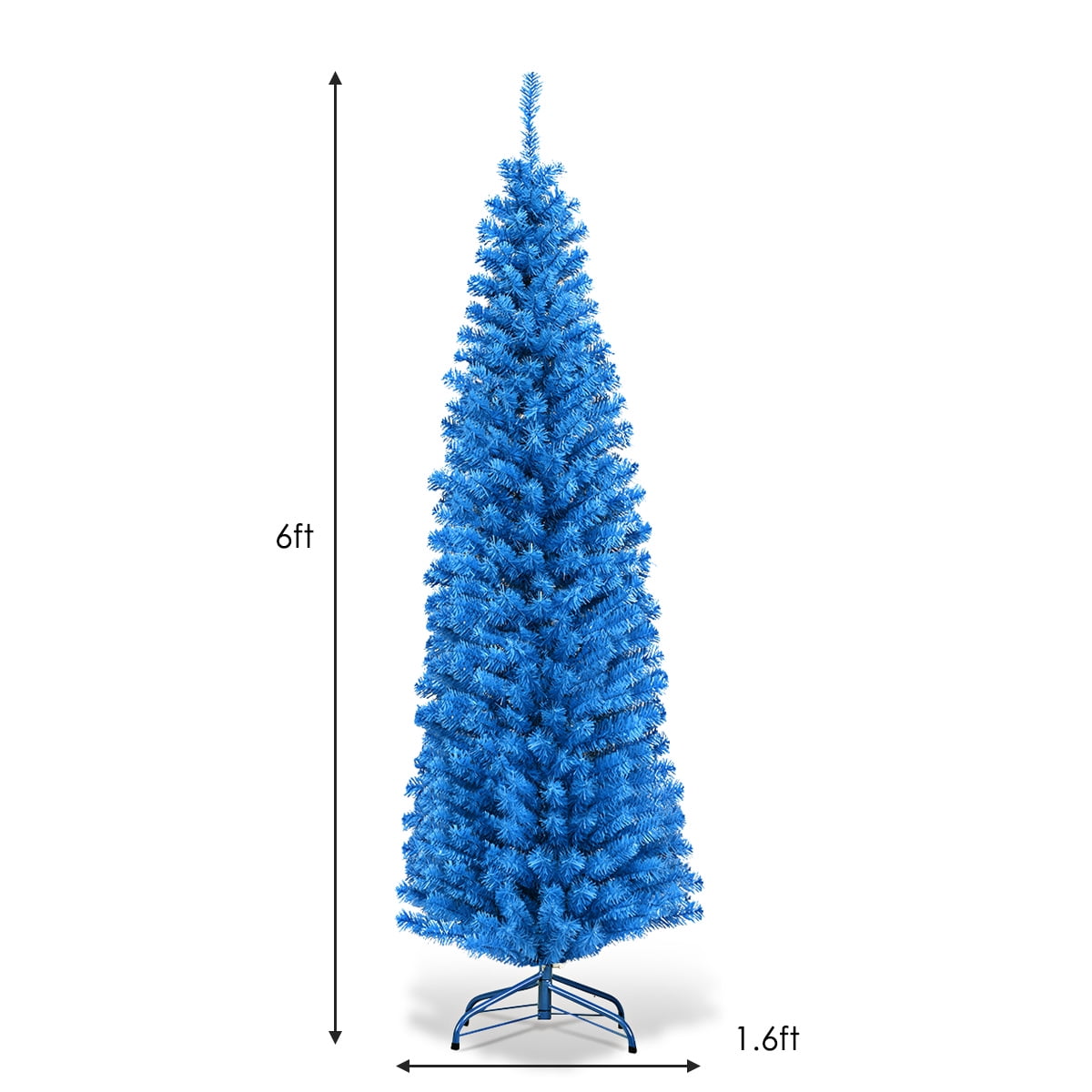Costway 6FT Tall Skinny Corner Artificial Christmas Tree, Unlit