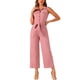 thumbnail image 2 of INSPIRAR CHIC Mono sin mangas con botón y lazo en la cintura para mujer, color rosa, 2 of 6