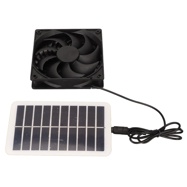 Solar Panel Fan, Solar Power Panel Exhaust Fan Odor Removal Efficient Portable For RVs For Pet Houses