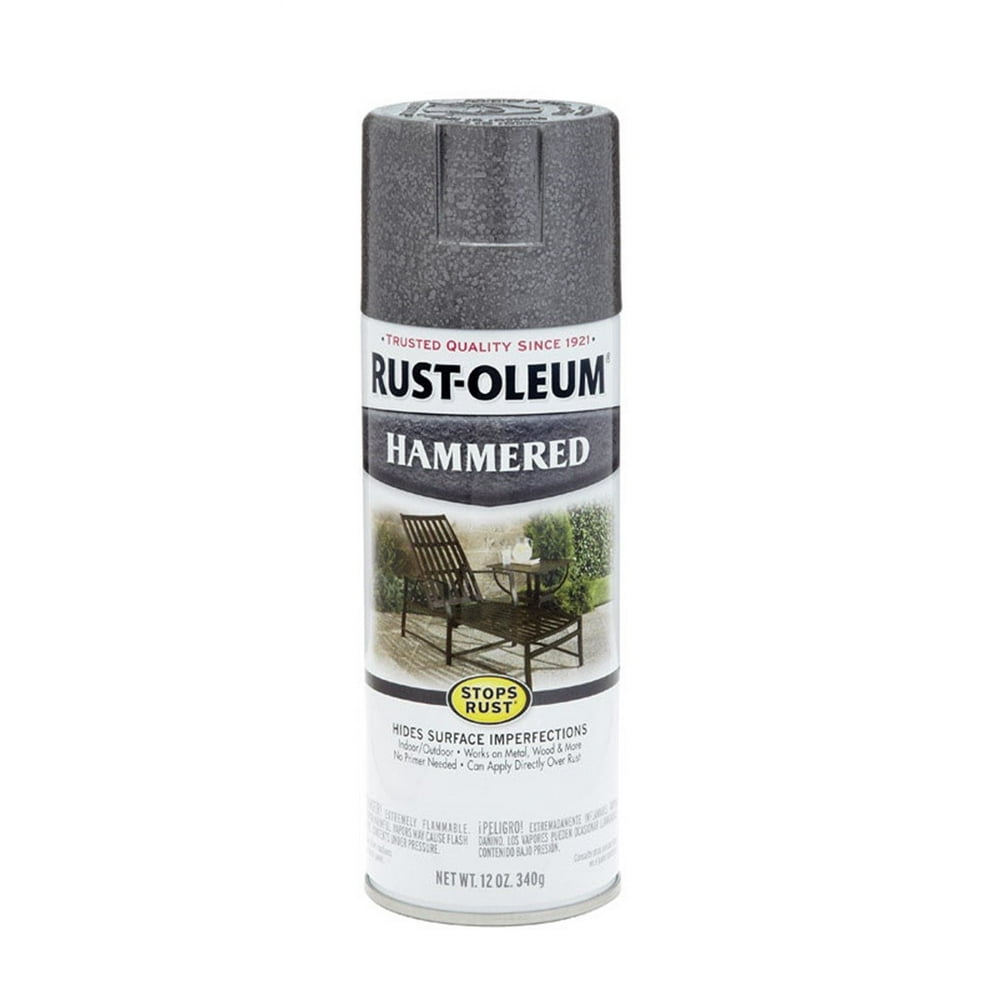 RustOleum Stops Rust Hammered Gray Spray Paint 12 oz