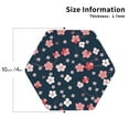 thumbnail image 2 of Leather Coasters with Heat-resistant for Drinks, peach blossom1 -标题2 Hexagon, 2 of 5