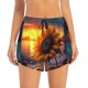 thumbnail image 2 of Balery Sunset Coast Sunflower Pantalones cortos deportivos para mujer con forro y dos bolsillos, elásticos, para entrenamiento, gimnasio, yoga-XX-Large, 2 of 7