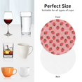 thumbnail image 5 of Leather Coasters with Heat-resistant for Drinks, Cute Strawberry Starry Sky Pink -标题2 Round Shape, 5 of 5