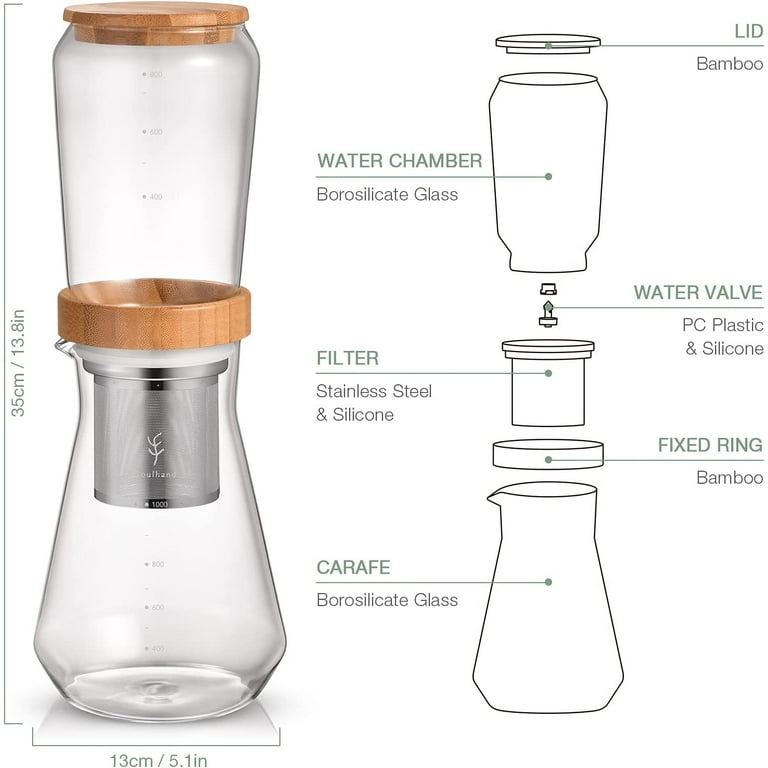 Iced Coffee Maker Cold Brew Borosilicate Glass Bottle