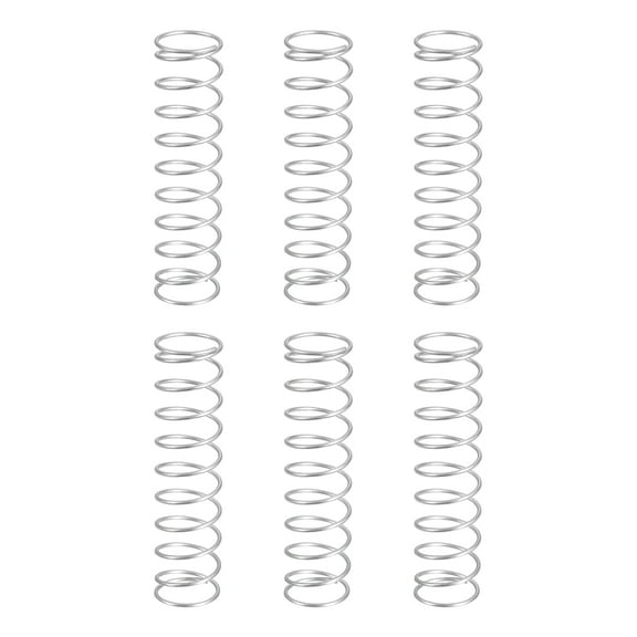 Uxcell 6Pack Compression Springs, 1mm Wire Diameter x 15mm OD x 60mm Length Stainless Steel Extension Spring, Silver