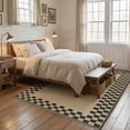 thumbnail image 4 of UERMEI 6'x9' Easy Jute Area Rug, Large Washable Rugs for Living Room, Checkerboard Indoor Outdoor Carpet Non Slip, Modern Geometric Farmhouse Checkered Carpet for Dining Room Apartment,Black, 4 of 8