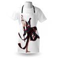 thumbnail image 3 of Anime Apron Posing Warrior Girl in Manga Style Japanese Culture Themed Illustration Art, Unisex Kitchen Bib Apron with Adjustable Neck for Cooking Baking Gardening, Red White and Black, by Ambesonne, 3 of 3