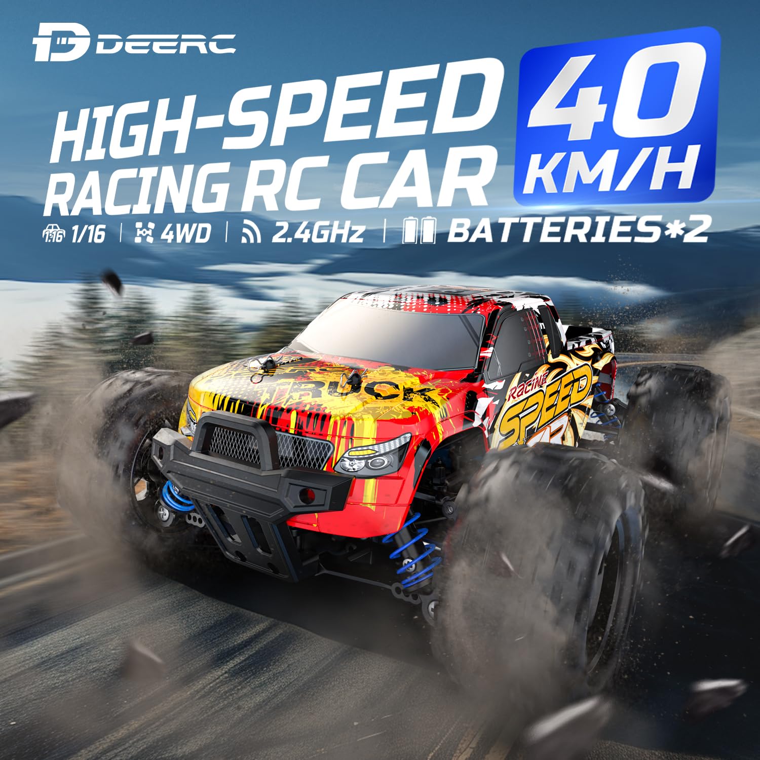 Deerc High-Speed 4WD RC Monster Truck 30+ MPH photo 6