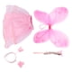 thumbnail image 2 of Hada mariposa ala varita diadema falda niños conjuntos de disfraces para fiesta de Halloween ala de una sola capa rosa 4 unids/set, 2 of 9
