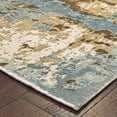 thumbnail image 3 of HomeRoots 508869 8 x 10 ft. Blue & Brown Abstract Hand Loomed Stain Resistant Rectangle Area Rug, 3 of 5