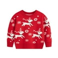 thumbnail image 2 of ZOYOEN Toddler Boys Girls Ugly Christmas Sweater- Long Sleeve Warm Knit Crewneck Kids Clothes Red Size 5 T, 2 of 6