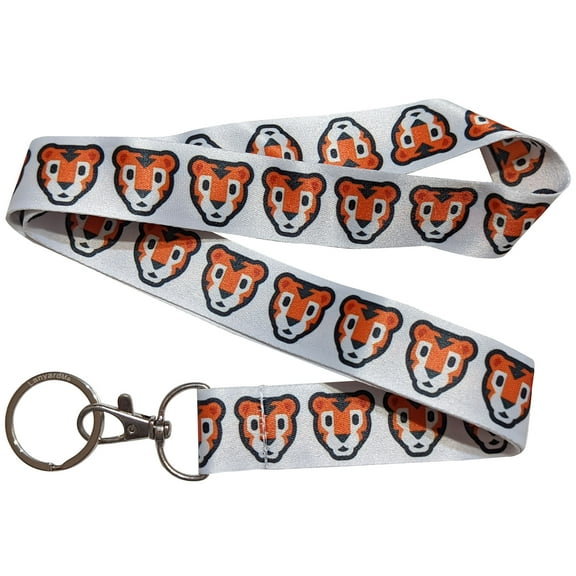 Tiger Face White Keychain Lanyard