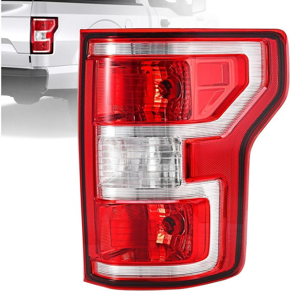 Tail Lights Assembly Compatible with 2018 2019 2020 Ford F-150 Right Passenger Side Rear Light Brake Lamp Taillight with Bulb and Harness Replace JL3Z13404H