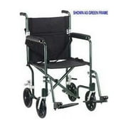 Drive Medical FW17BL Fly-Weight Deluxe Aluminum Transport Chair 17 Inch Blue