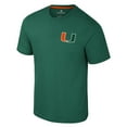 thumbnail image 2 of Men's Colosseum Green Miami Hurricanes Logo Lockup Active Blend T-Shirt, 2 of 3