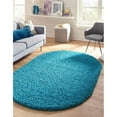 thumbnail image 1 of Unique Loom 3151401 8 x 10 ft. Solid Shag Oval Rug, Turquoise, 1 of 2