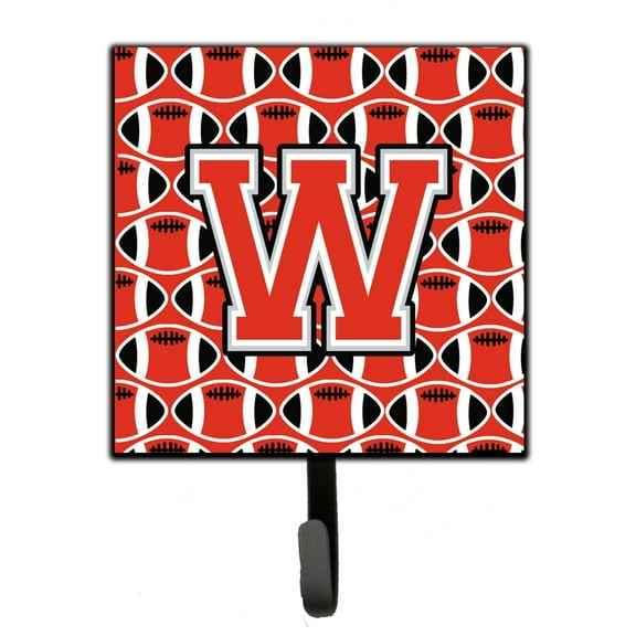 Letter W Football Scarlet and Grey Leash or Key Holder