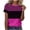 Hot Pink Tops, variant on Htigea Womens Summer Tops Striped Color Block Short Sleeve T-Shirt Soft Comfortable Casual Tees Summer Clothes Black S