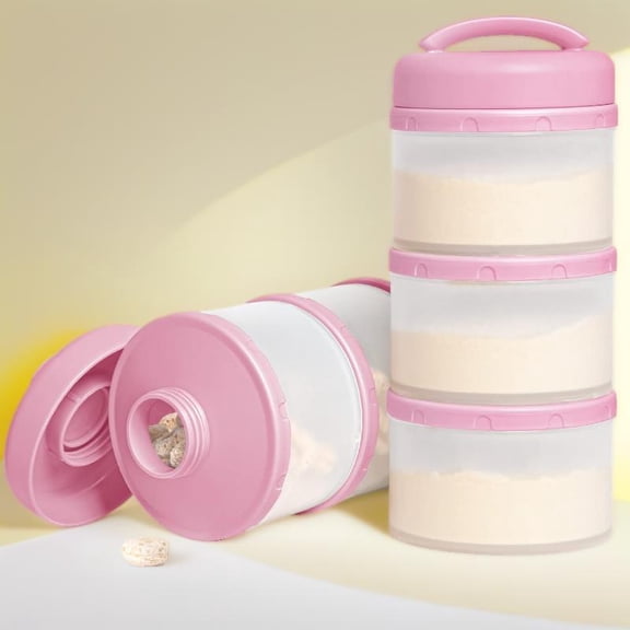 2 Pack Stackable Portable Formula Dispenser, Milk Powder Container, Light Green