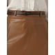 thumbnail image 5 of Falda Midi Lápiz de Cuero Sintético A-Line de Cintura Alta Vintage para Mujeres INSPIRE CHIC Talla L Marrón Oscuro, 5 of 6