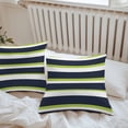 thumbnail image 5 of Green and Outdoor Pillow Covers Pack of 2 Navy Blue Stripe Abstract Geometric Stripes Waterproof Throw Pillow Covers Decorative Cushion Cases for Patio Garden Tent Balcony Couch 16x16 inch, 5 of 8