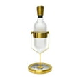 thumbnail image 1 of Decantador de vino tinto Decantador rápido 1500ml con base Decantador de licor Aireador de vino Oro con filtro, 1 of 9