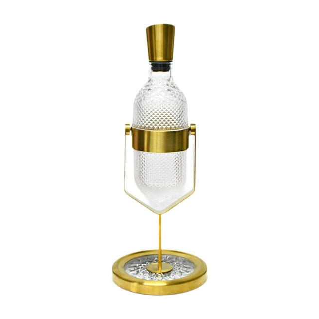 Decantador de vino tinto Decantador rápido 1500ml con base Decantador de licor Aireador de vino Oro con filtro