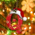 thumbnail image 4 of Luoshdecor 26 Letter Ornaments Christmas Tree Hanging,Cute Xmas Hat Christmas Letter with Gold snowflakes Tree Hanging Decor Xmas Alphabet for DIY Craft Ornaments (Q), 4 of 6