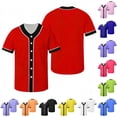 thumbnail image 2 of AHTJRT Kids Button-Up Shirts Quick-Dry Short Sleeve V-Neck Shirts Striped Colorblock Bowling Baseball Tees Spring Summer Activewear Shirt Pink 6-7 Years, 2 of 7