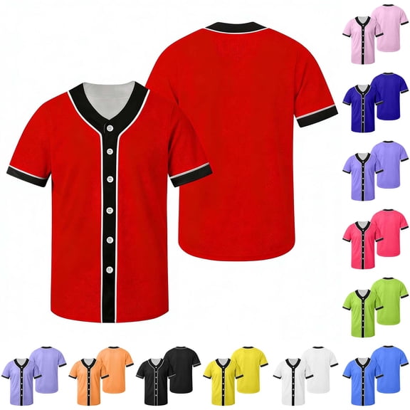 Tranfacy Unisex Kids 1-13 Years Summer Shirt Short Sleeve V-Neck Solid Mesh Casual Sports Ball Tops