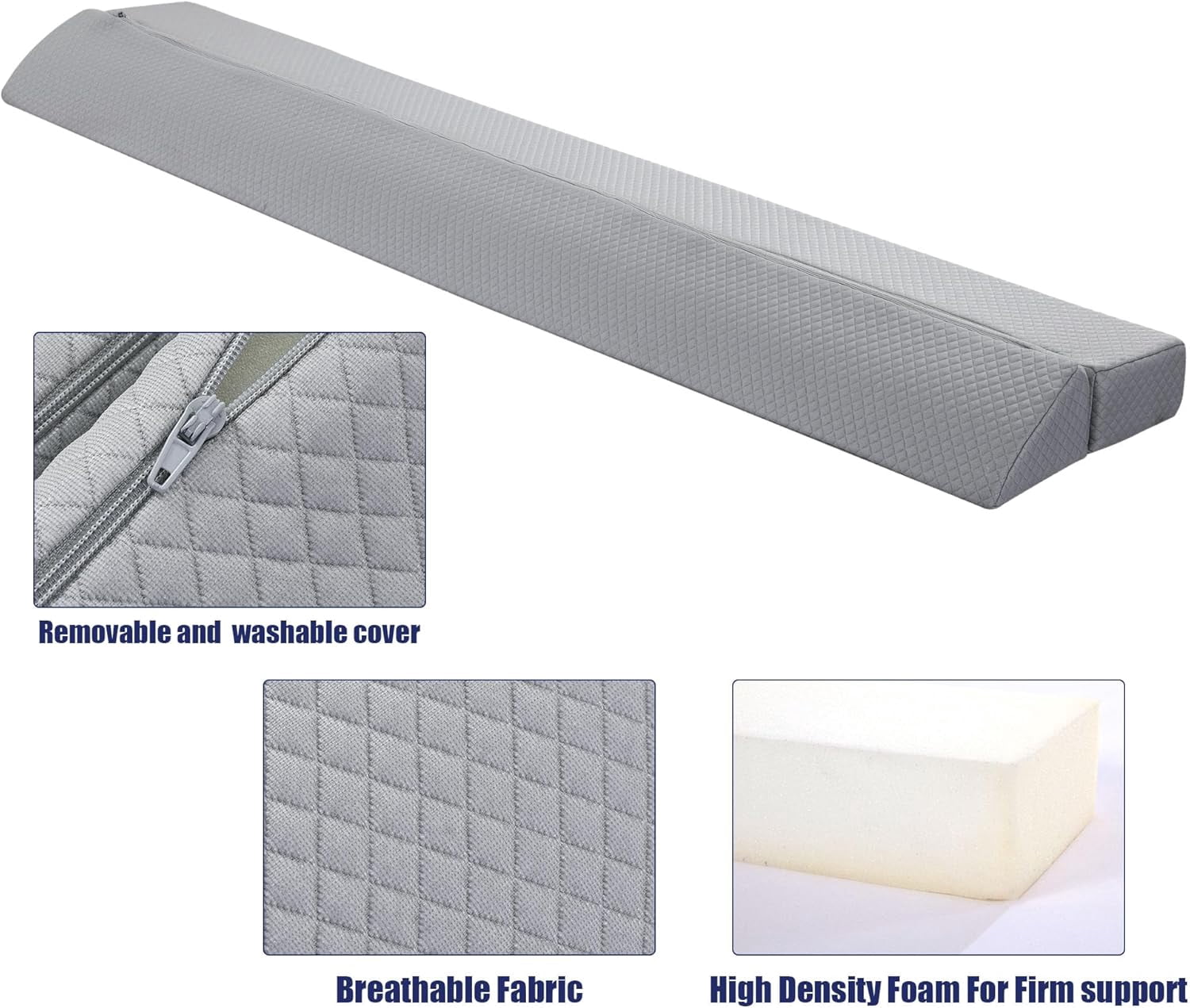 Wedge Pillow Headboard for Bed Gap,Foldable Bed Wedge Gap Filler Queen Size,Matterss Gap Filler,Multi Functional Bed Crack Pillow, Fill The Gap (0-7") Between Your Headboard and Mattress
