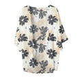 thumbnail image 3 of Beige Lace Kimono Cardigan,Kimono Cardigans for Women Summer Short Chiffon Floral Sun Cover Up Top Lightweight Boho Shawl Beach Open Front, 3 of 3