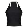 thumbnail image 5 of Sexy Tank Tops Woman Summer Rib Knit Deep V Neck Halter Tops Slim Fit Solid Casual Workout Yoga Blouses (Small, Black), 5 of 5