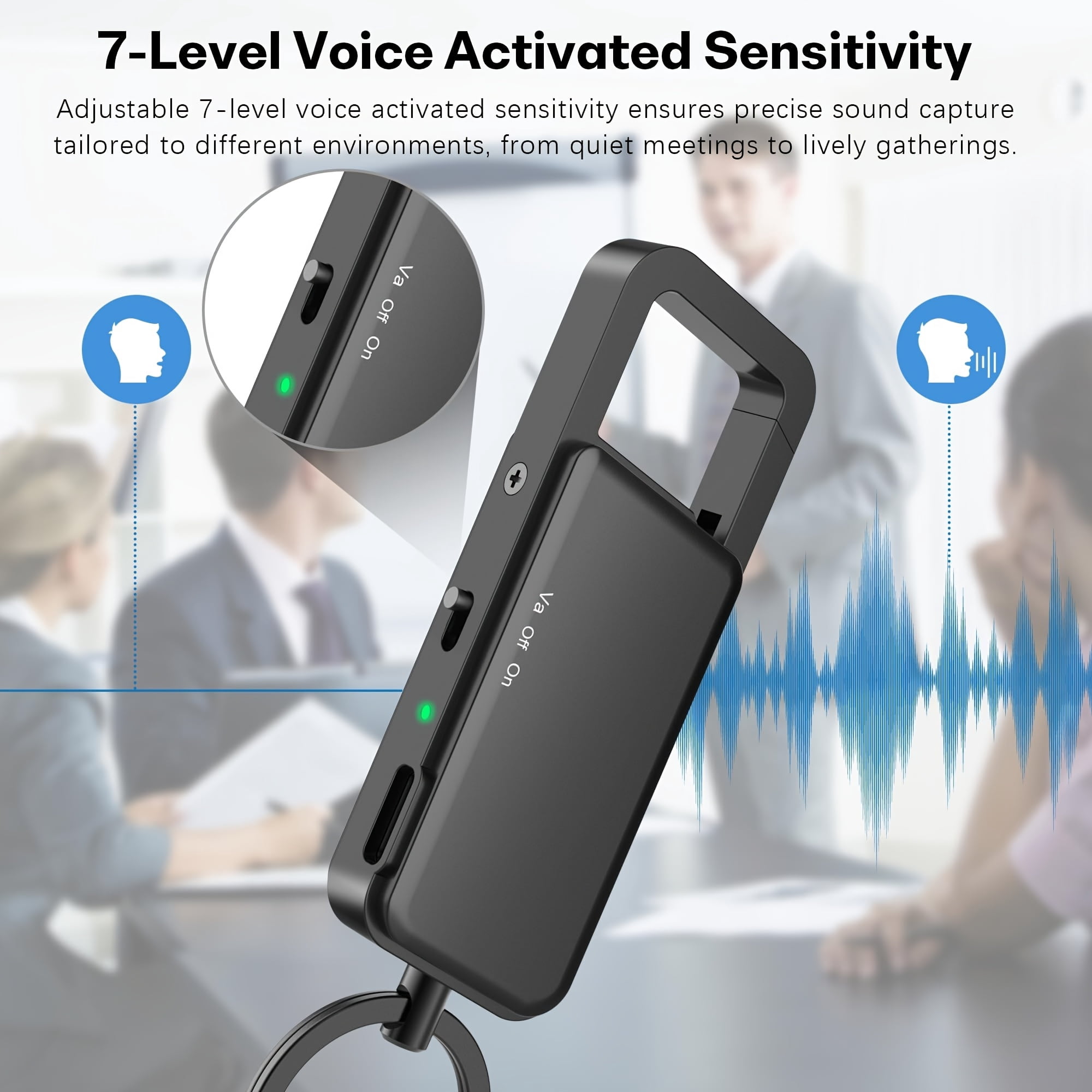 128GB Voice Recorder With Playback 9000 Hours Audio Storage, 24 Hour Battery Life, USB C Voice Activated Recorder With Noise Reduction For Lectures, Meetings, And Interviews