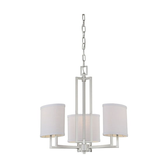 Nuvo 60-4757 - Gemini - 3 Light Chandelier w/ Slate Gray Fabric Shades