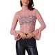 thumbnail image 1 of TOP Floral Lace Mesh Sheer Crew Mock Neck Casual de INSPIRE CHIC para Mujeres XL Rosa, 1 of 6