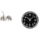 thumbnail image 1 of Figuras de familia de elefantes de cerámica y reloj de pared acrílico moderno, escultura artística minimalista para decoración del hogar, la cocina y, 1 of 8